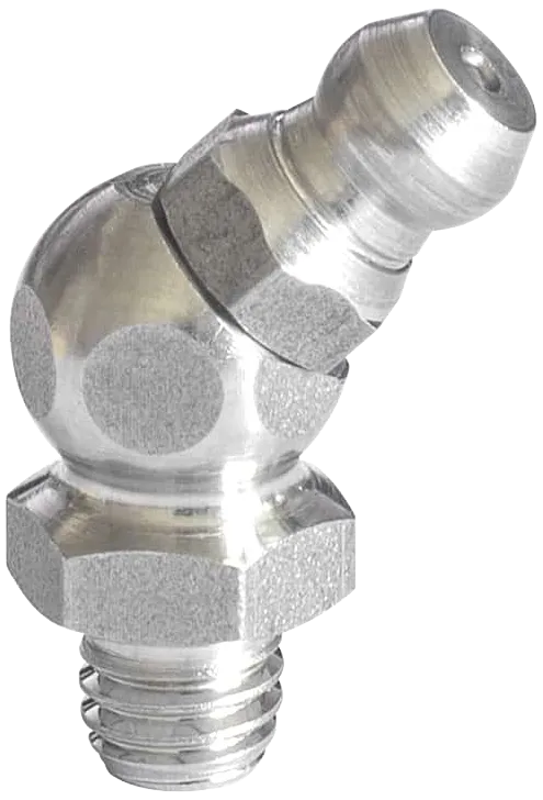 Smørenippel H2 45°, rustfri, 1/4" R