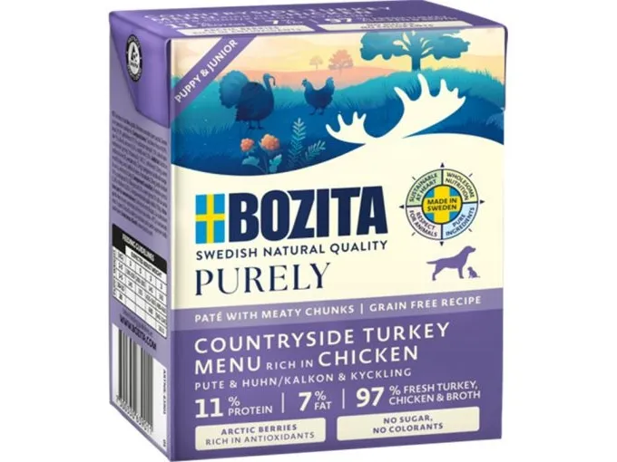 Bozita Purely Paté Puppy og Junior Turkey 6 x 370g