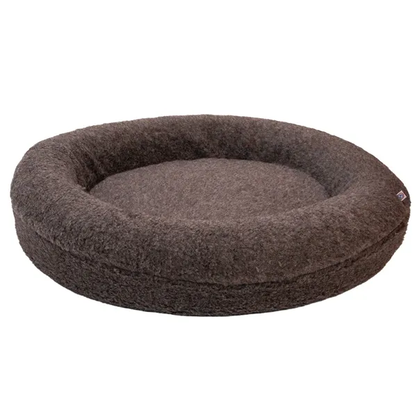 Canelana rund hundeseng i 100% ull - Small - Grå-Brun