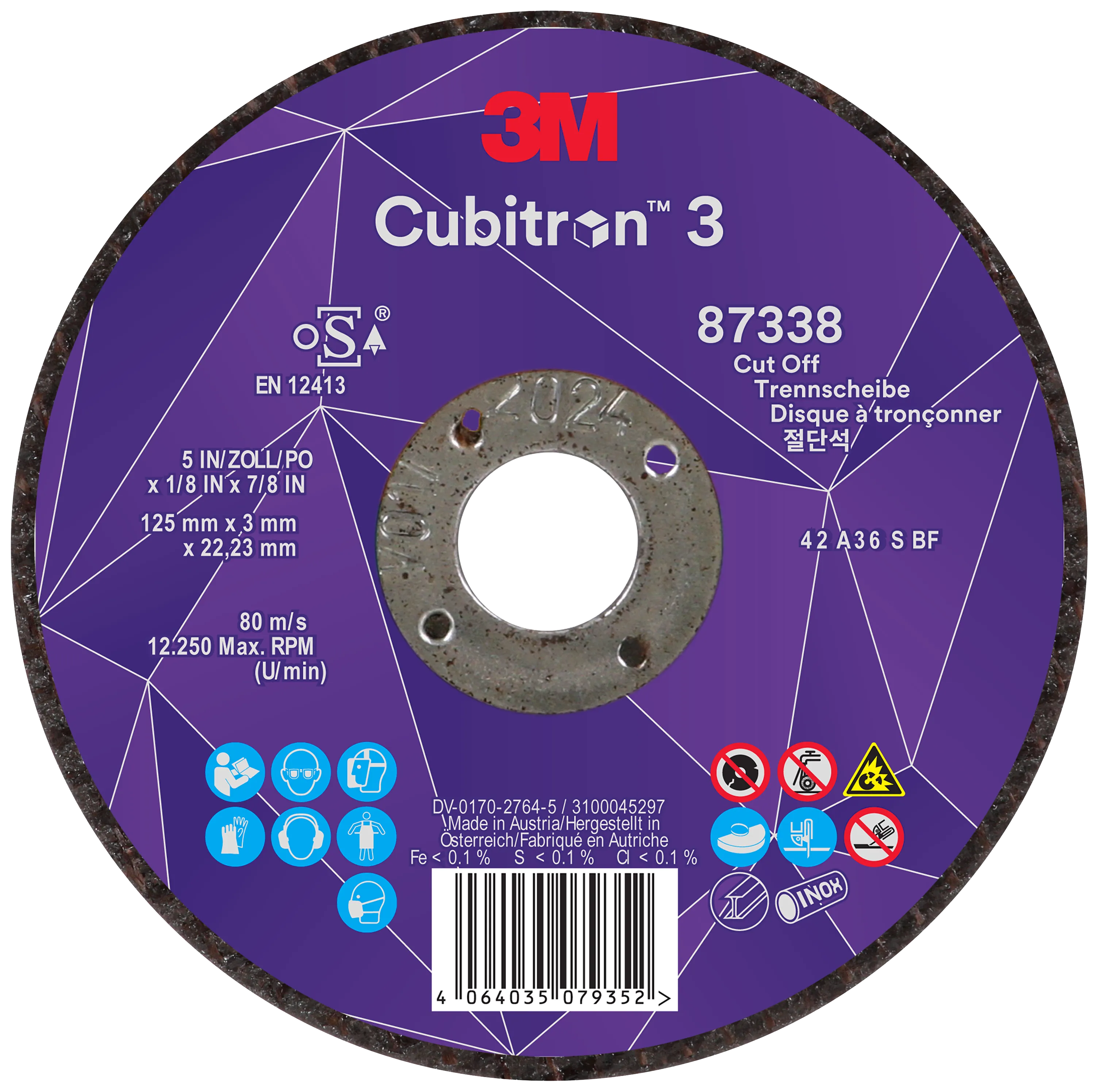 Cubitron 3 kappeskive T42 125×3,0mm
