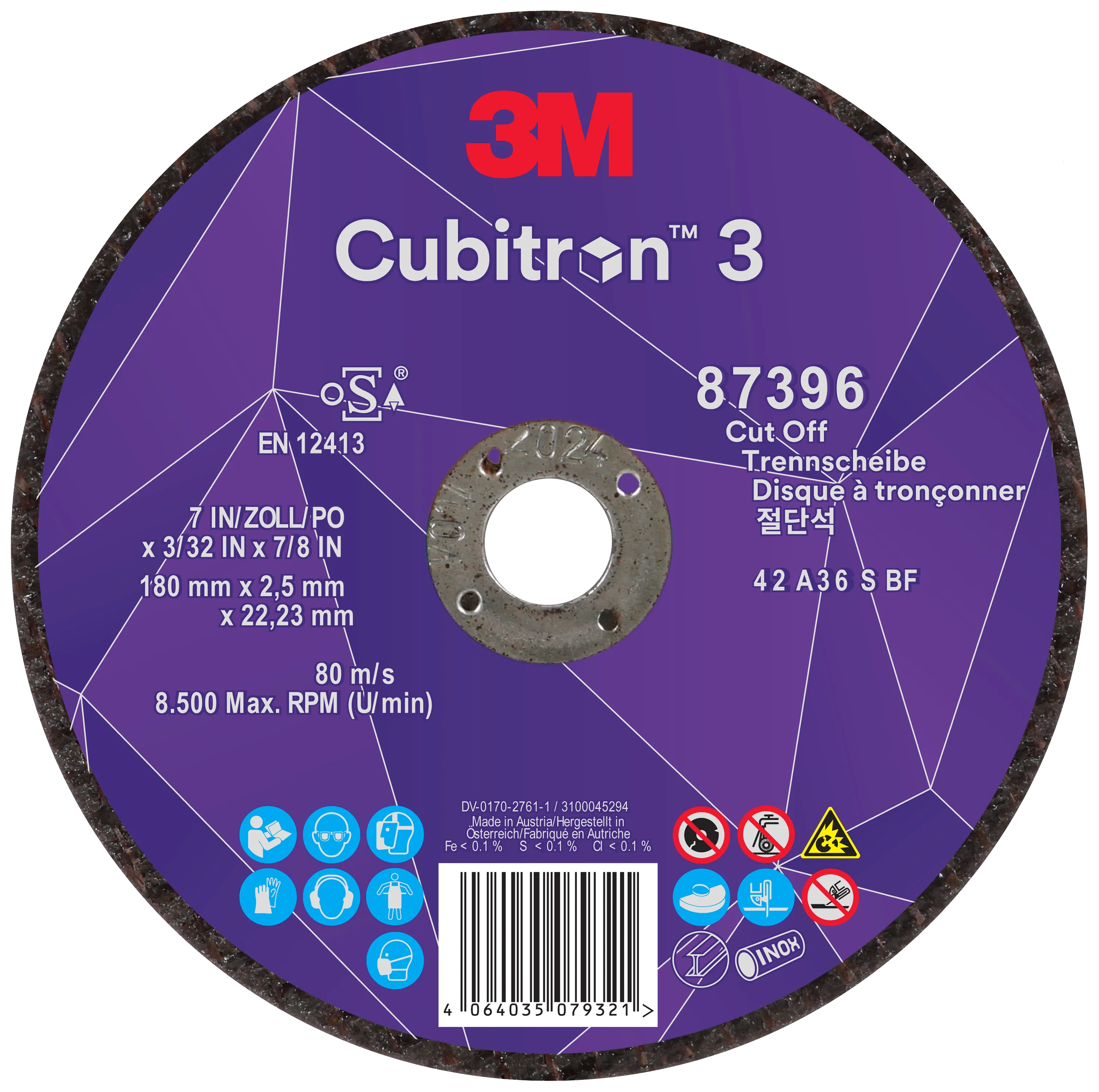 Cubitron 3 kappeskive T42 180×2,5mm