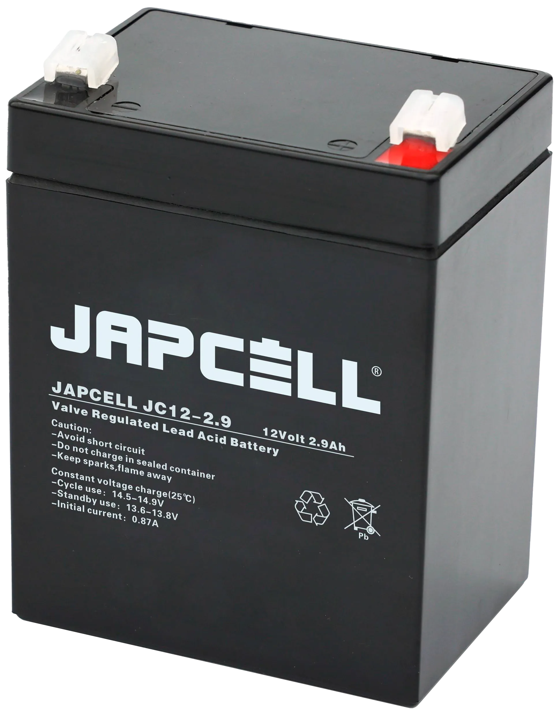 Japcell blybatteri JC12-2.9 AGM, 12V/2,9Ah