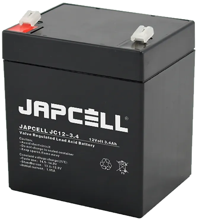 Japcell blybatteri JC12-3.4 AGM, 12V/3,4Ah