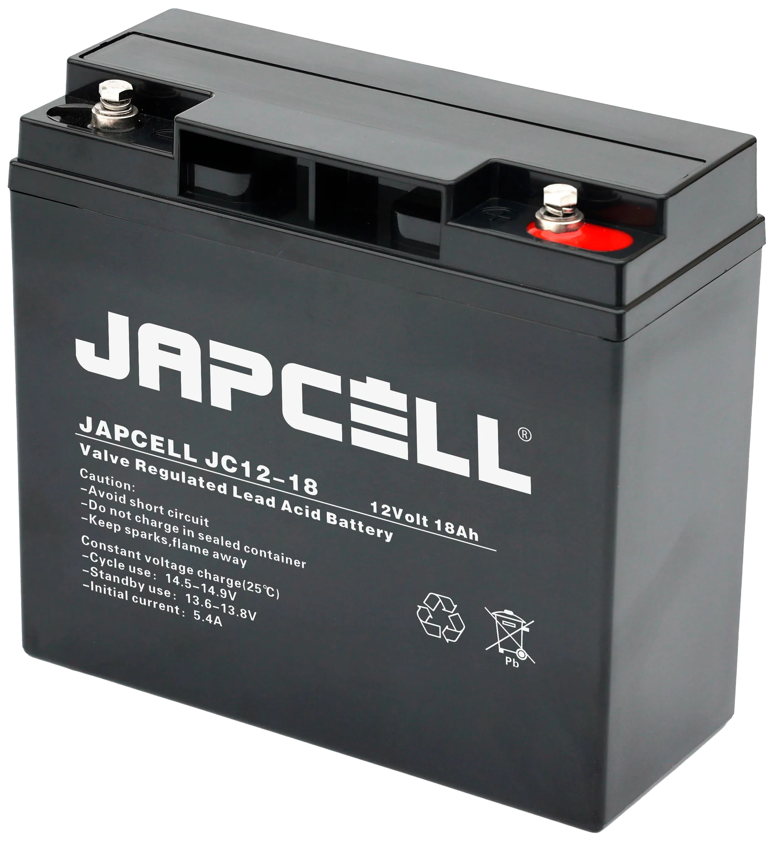 Japcell blybatteri JC12-18 AGM, 12V/18Ah