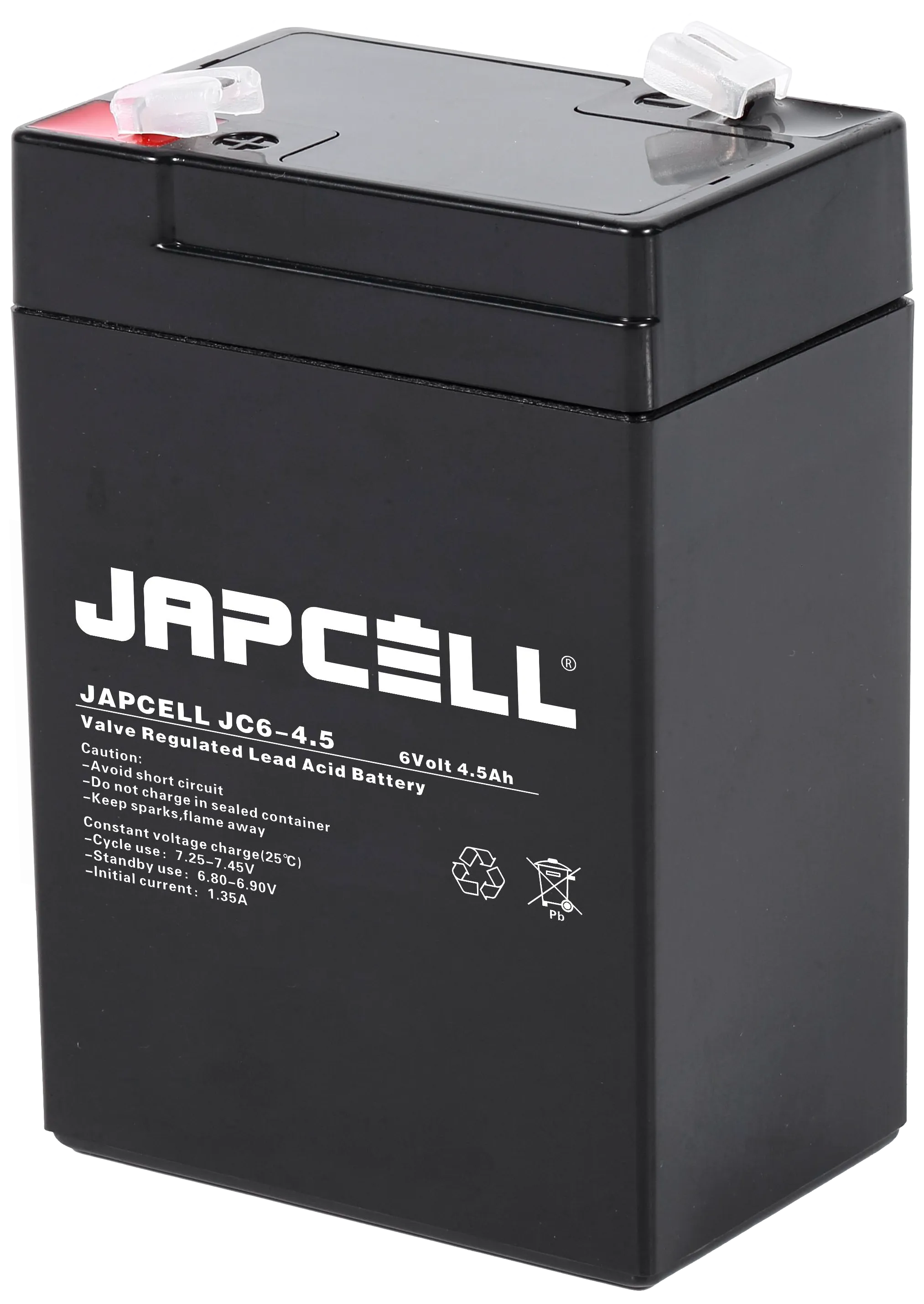 Japcell JC6-4.5 AGM blybatteri 6V/4,5Ah