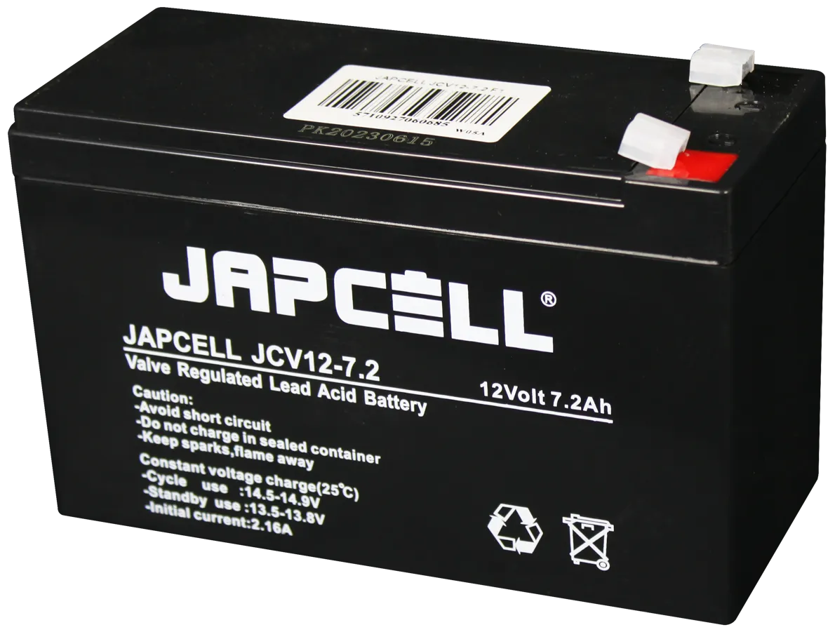 Japcell blybatteri JCV12-7.2 F1 AGM, 12V/7,2Ah
