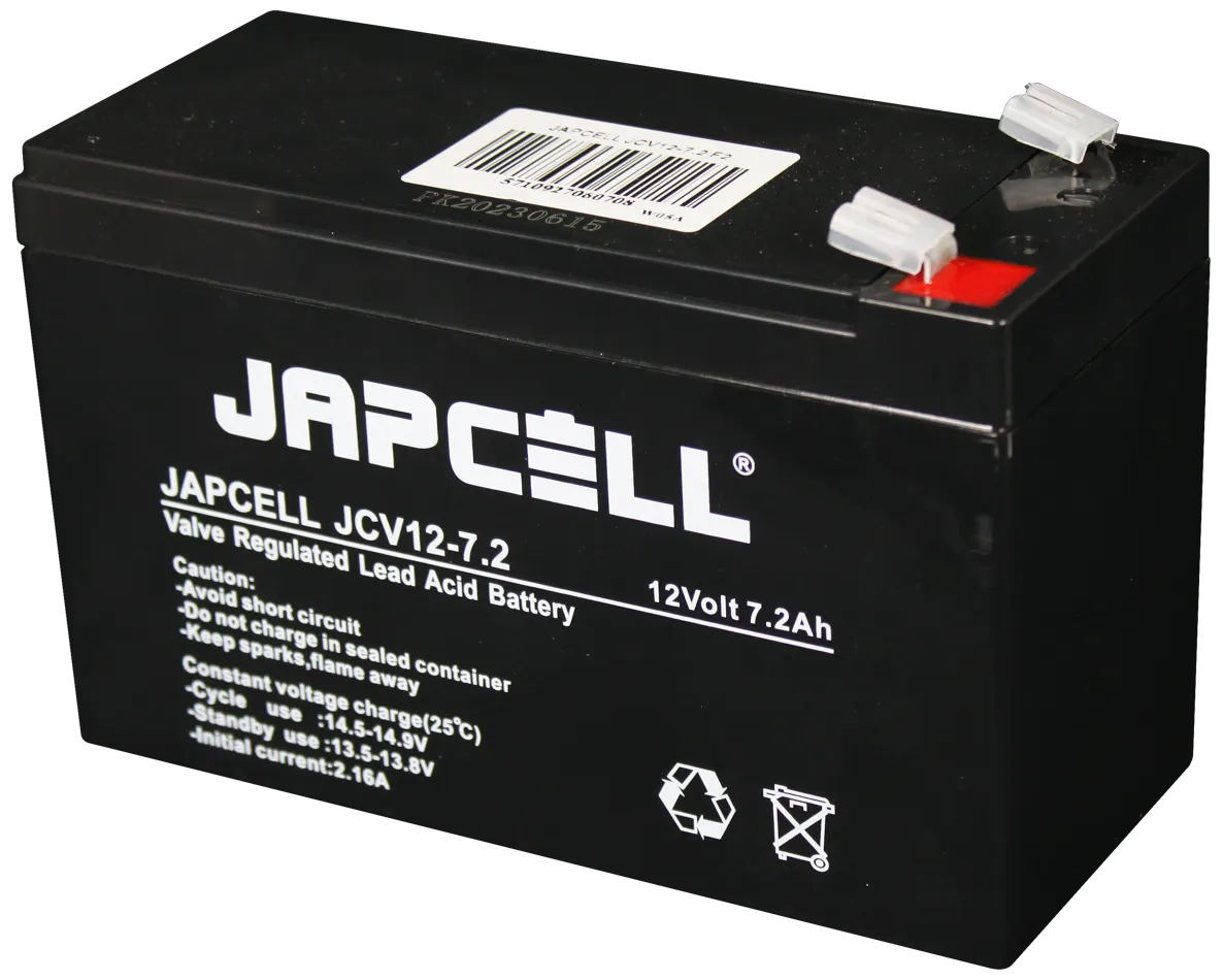 Japcell blybatteri JCV12-7.2 F2 AGM, 12V/7,2Ah