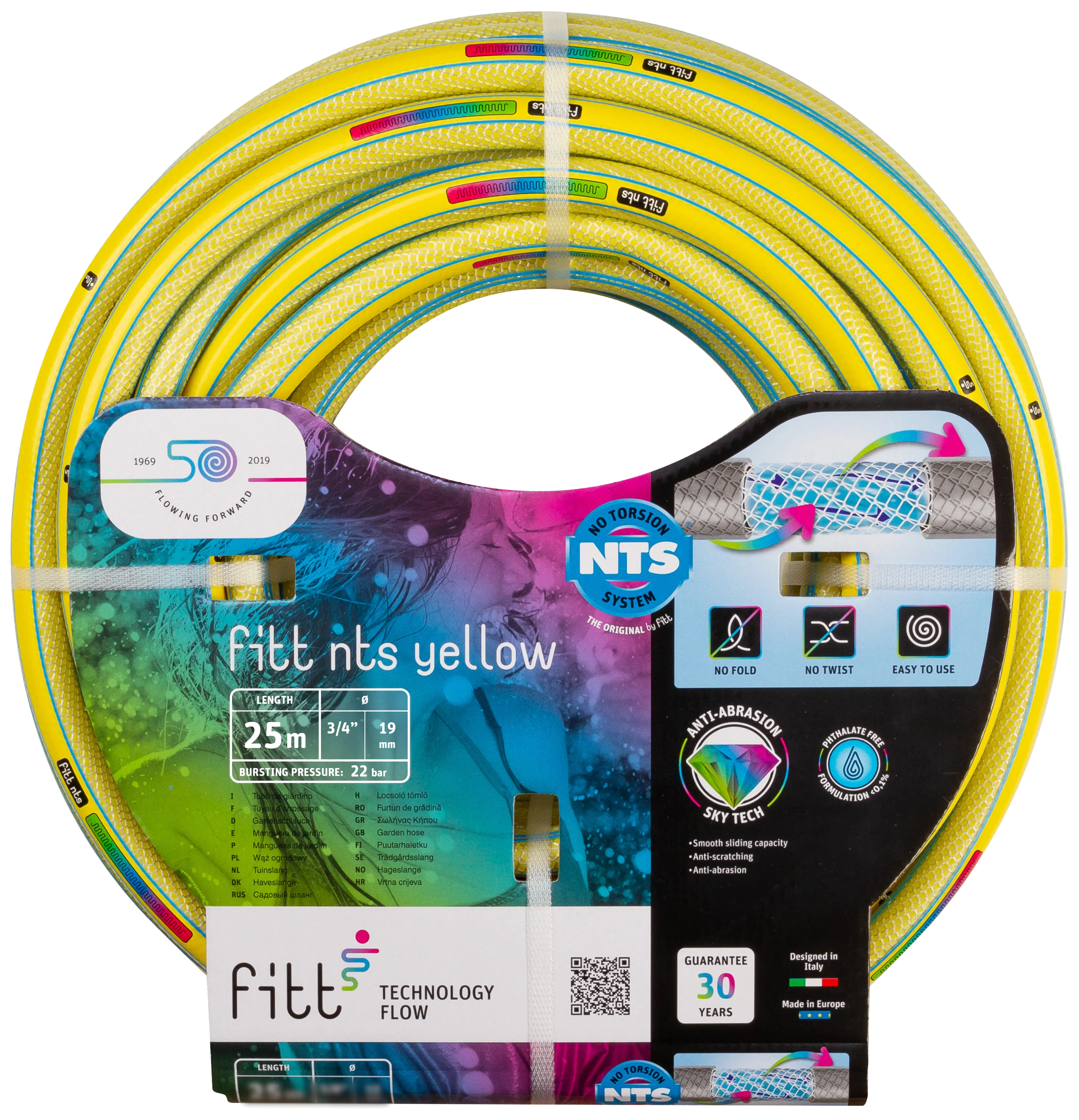 Fitt NTS Yellow vannslange 7bar 3/4"×25mtr
