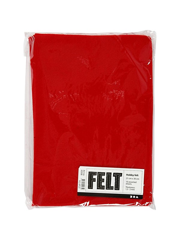 Creativ Company Craft felt Red A4 10 sheets