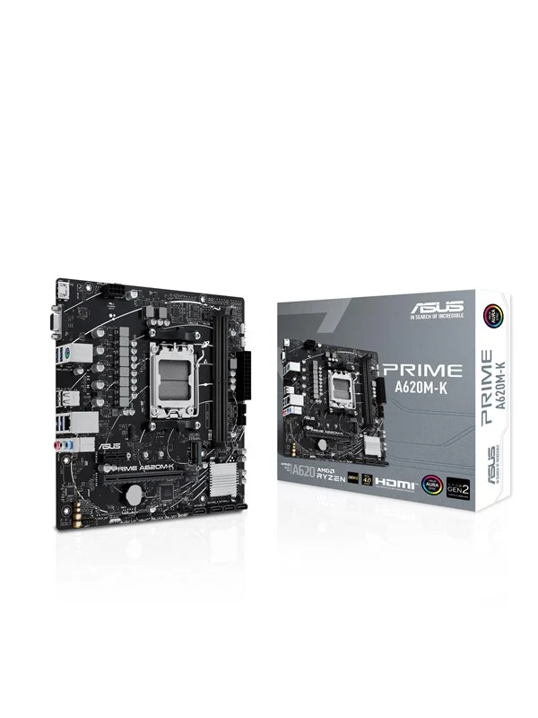 ASUS PRIME A620M-K Hovedkort - AMD A620 - AMD AM5 socket - DDR5 RAM - Micro-ATX