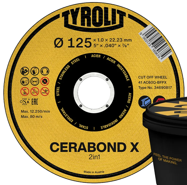 Kutteskive Cerabond X Premium ø125×1 CA60Q-BFPX
