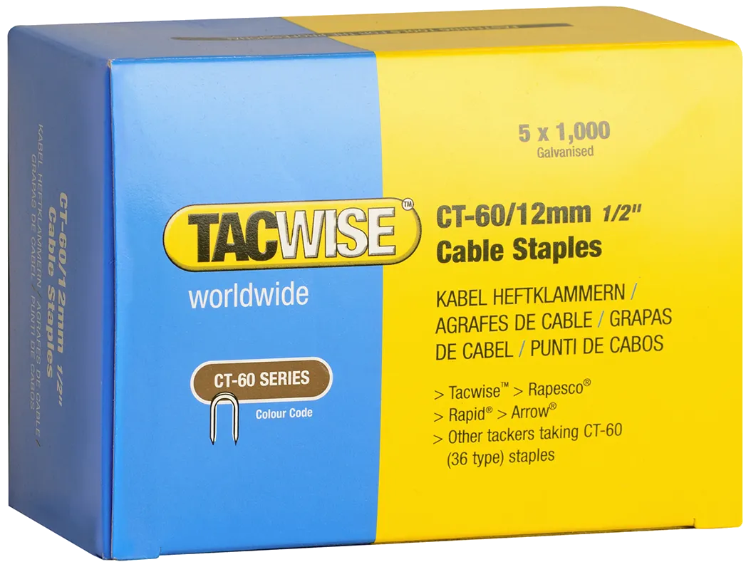 Tacwise kabelklemmer CT-60/12mm 5000stk