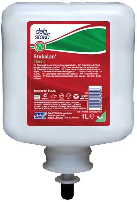 Deb hudkrem Stokolan Classic parfymert, 6×1 ltr