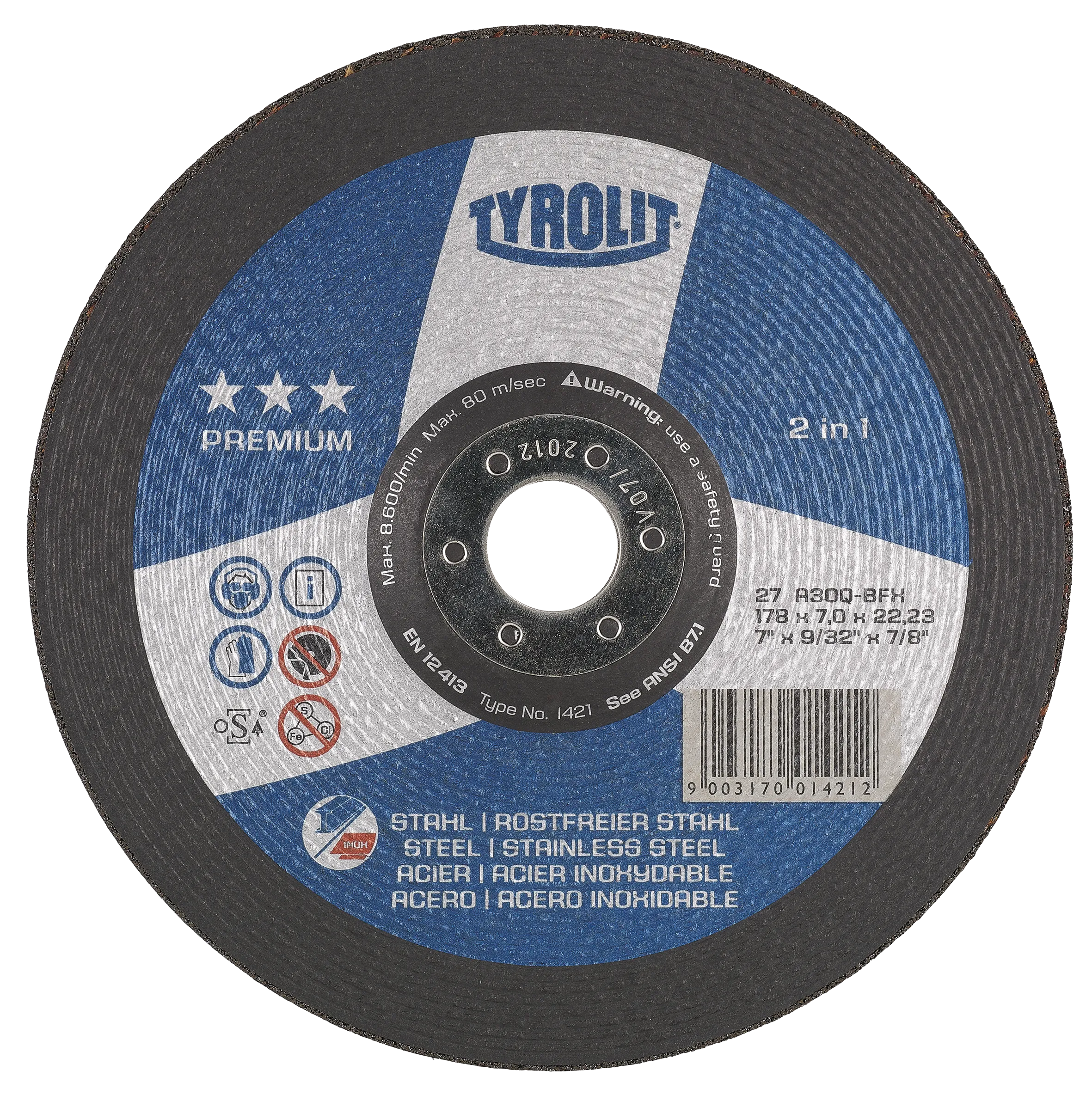 Skrubbskive Premium 27E Ø150×4 A30Q-BFX