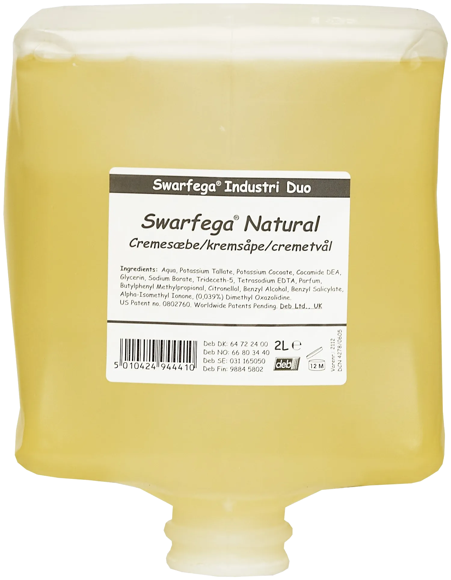 Swarfega kremesåpe Natural m/parfyme, 2 l