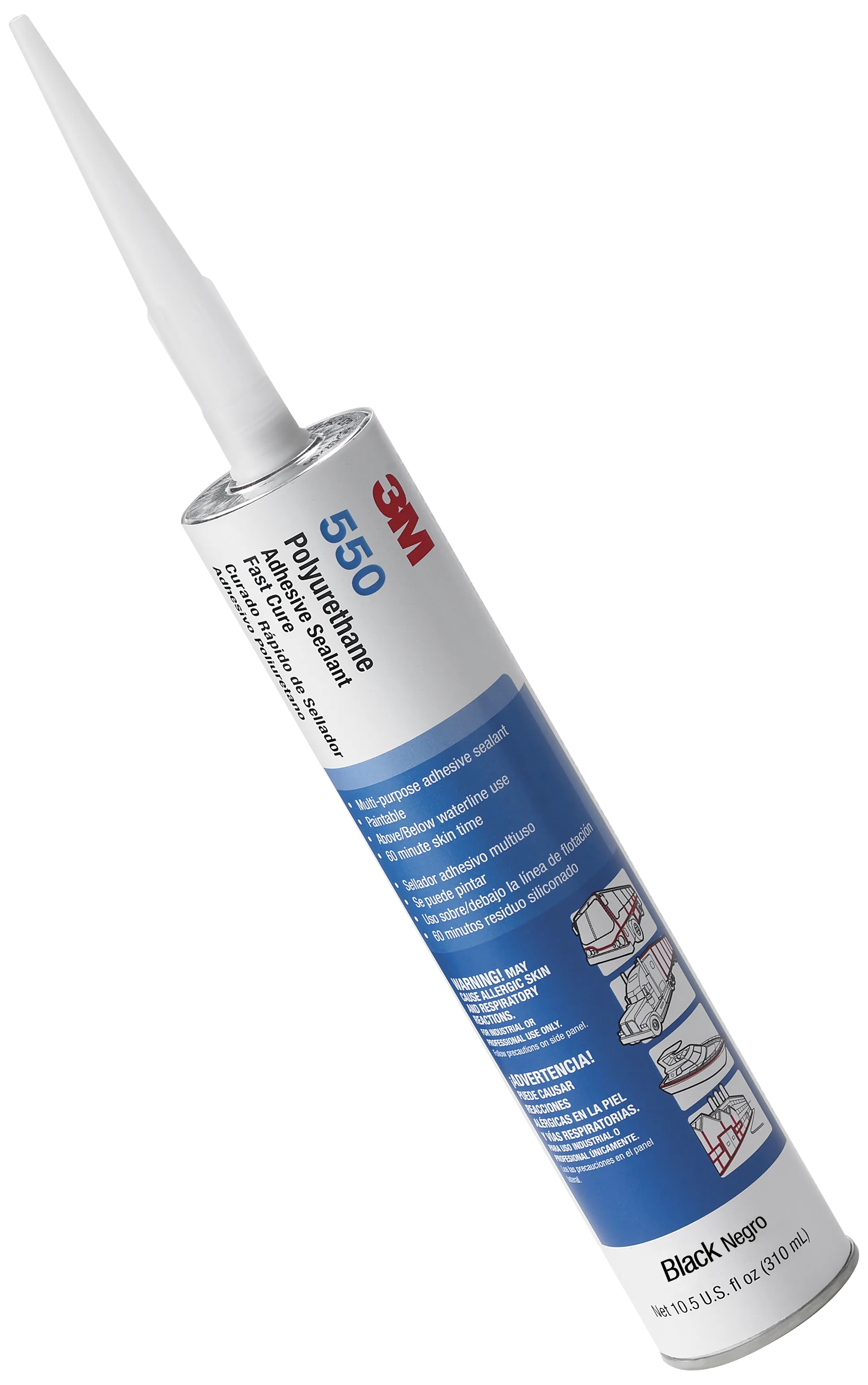 Lim-/fugemasse polyuretan 550FC sort 310ml