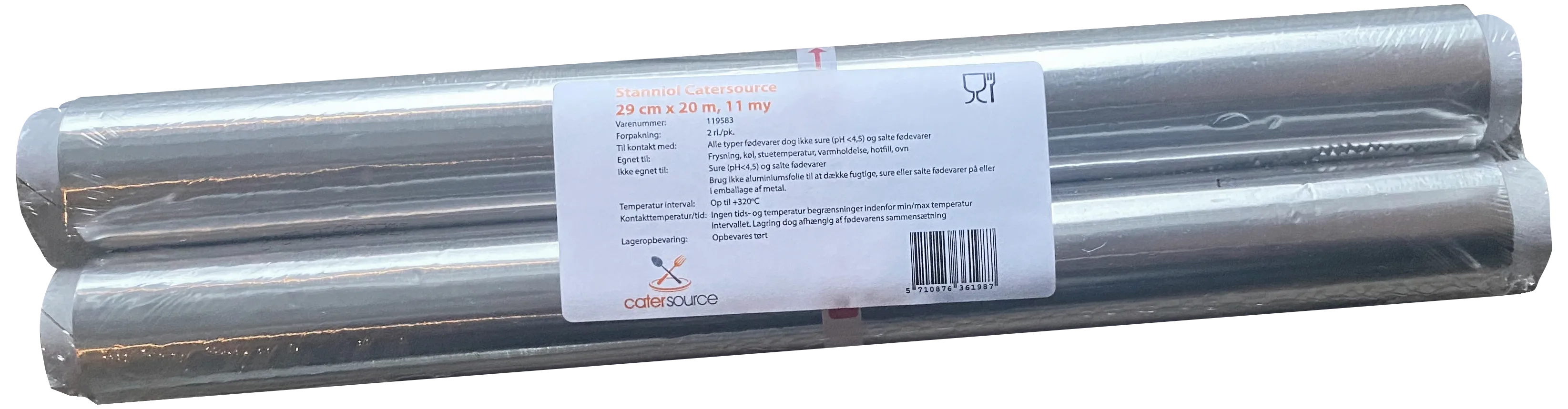 Aluminiumsfolie CaterSource 11μ 29cm×20m, 12pk×2rl
