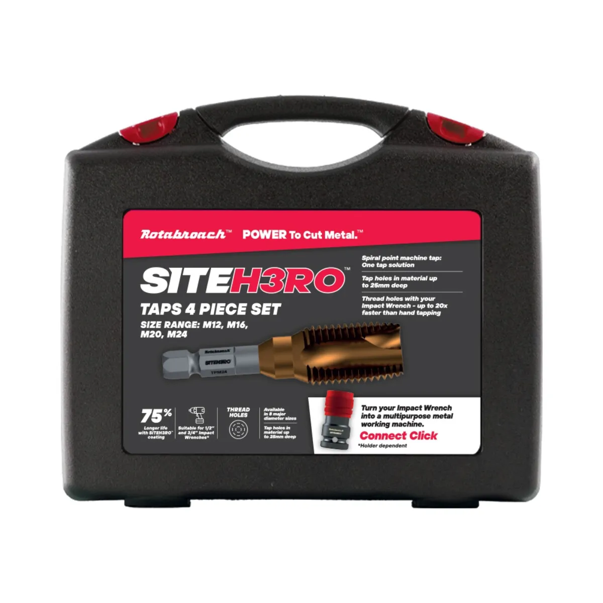 Rotabroach SITEH3RO gjengtapper i sett M12-M24