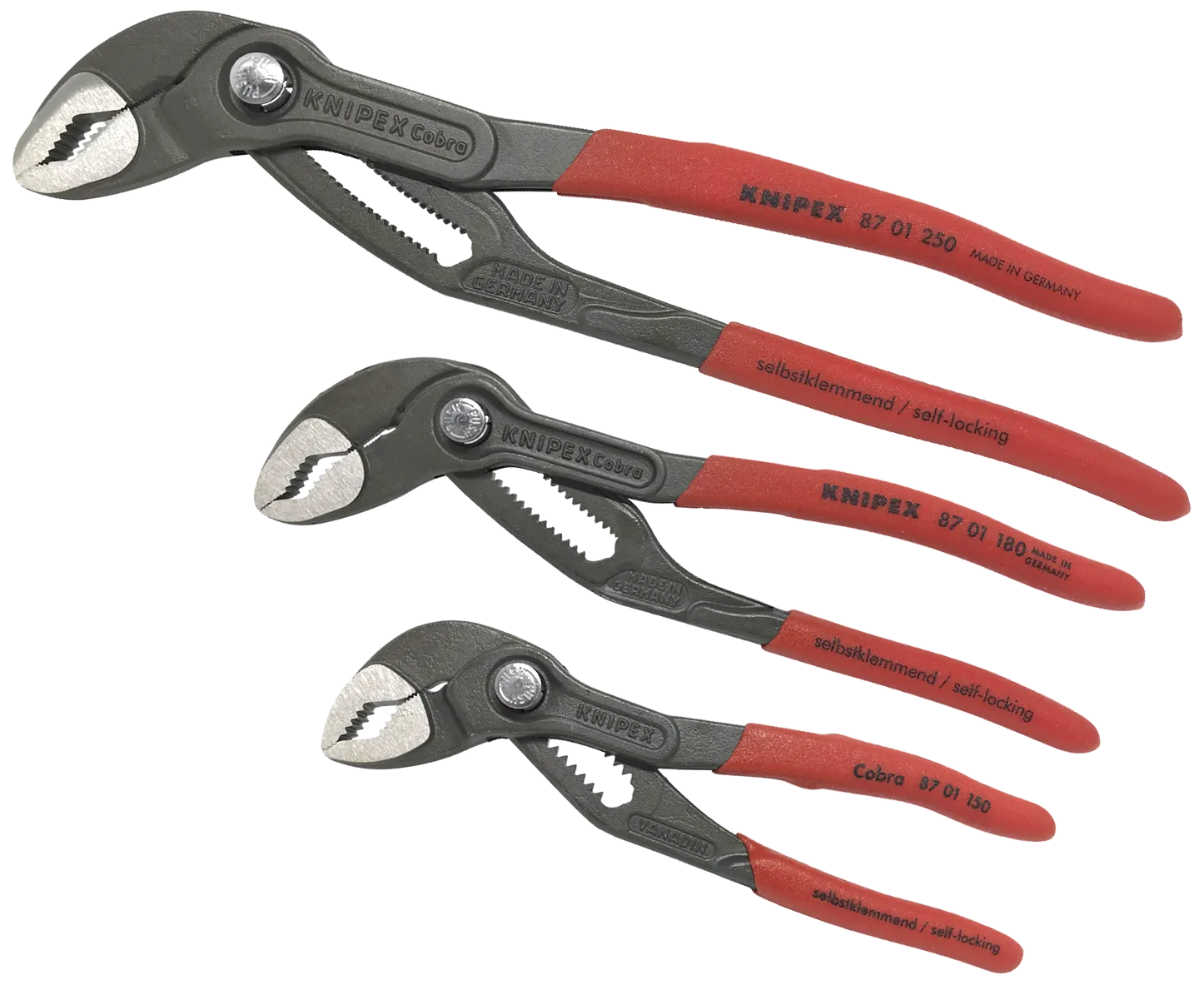 Vannpumpetangsett Cobra 8701 150/180/250mm, 3stk