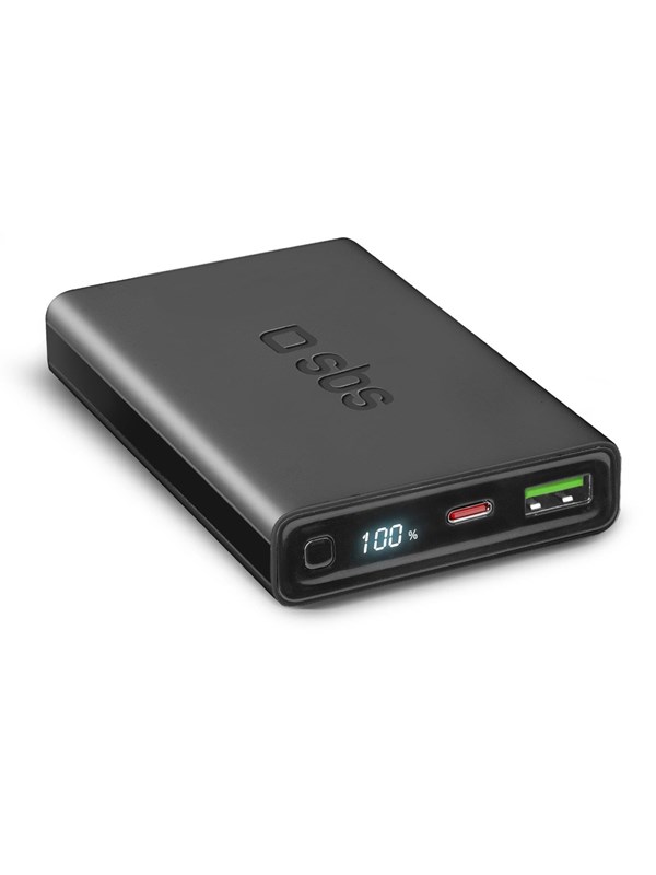 SBS Power Bank 10.000 mAh - Black Nødlader - Svart - 10000 mAh