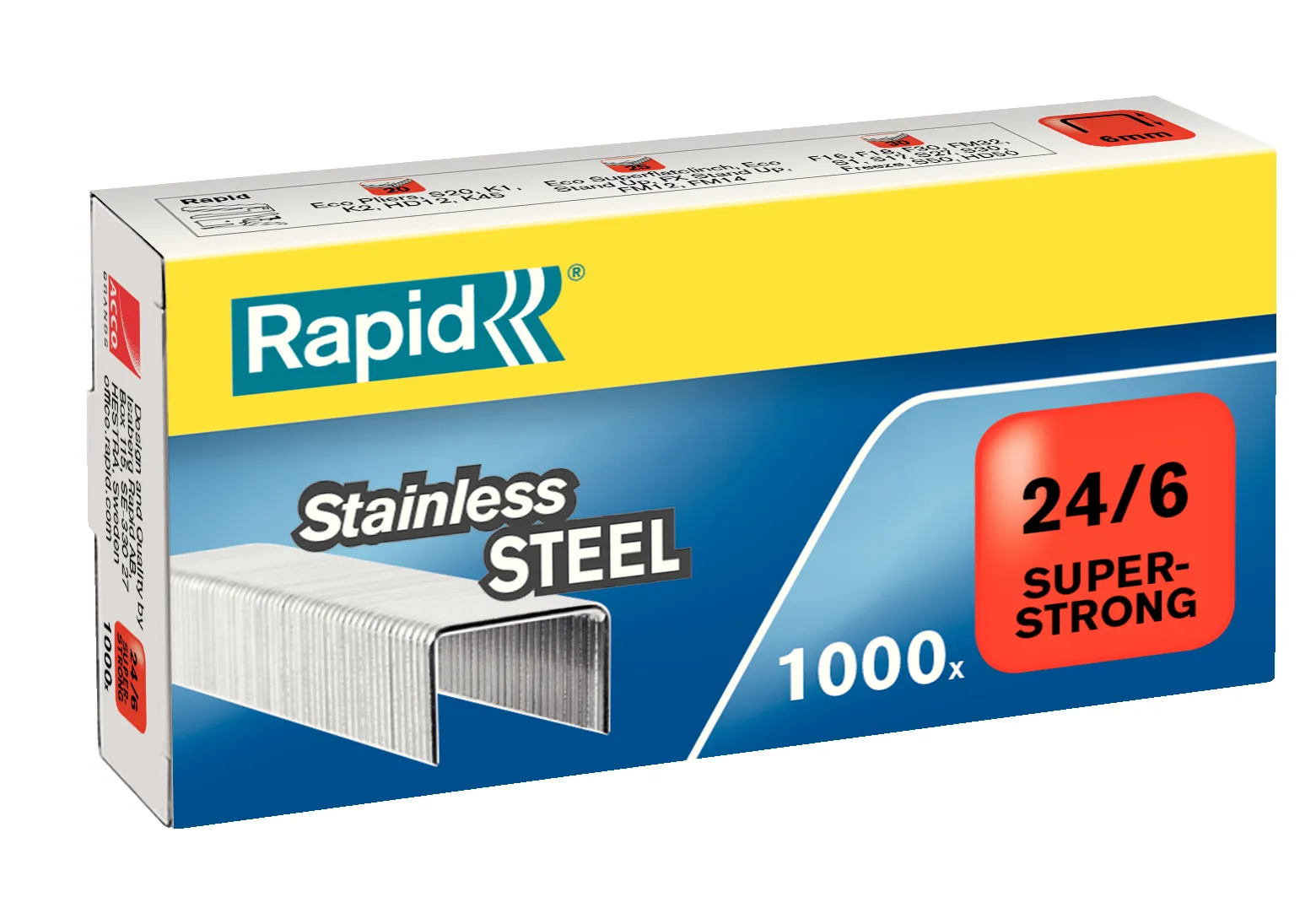 Rapid hefteklammer 24/6 rustfritt stål (1000 stk.)