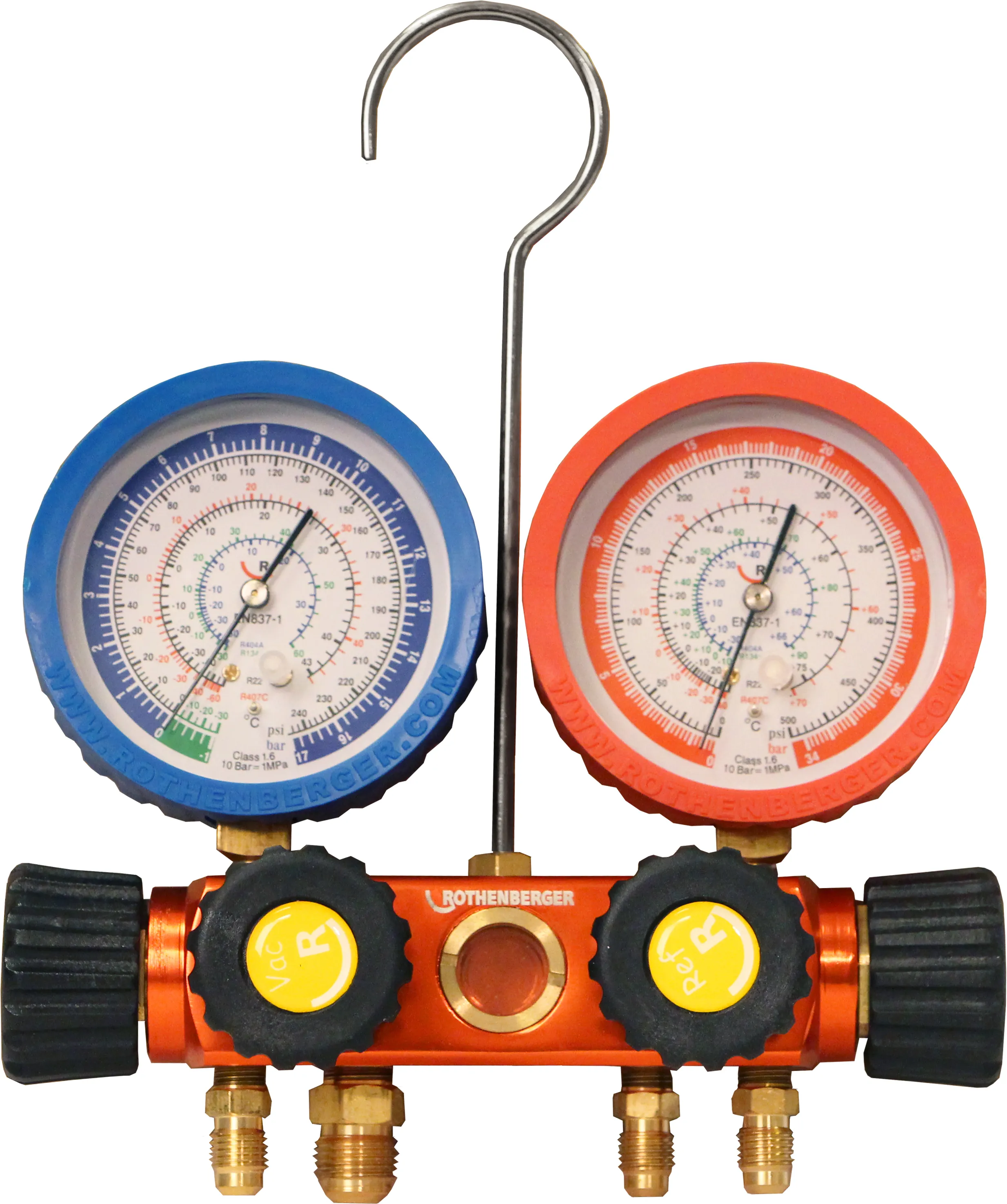 Analogt 4-veis-manometer, 1/4 SAE