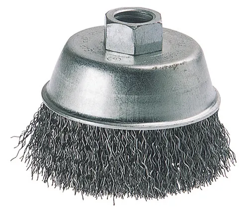 Wolfcraft, bølget koppstålbørste - Ø70 mm - M14 gjenge