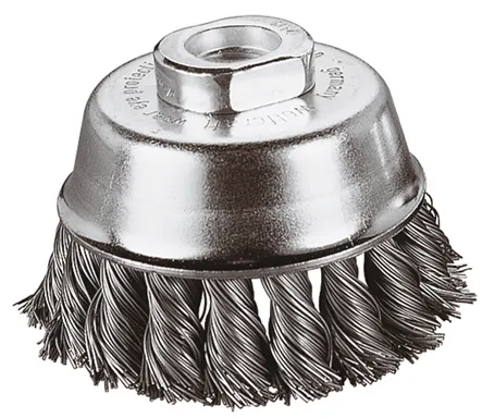 Wolfcraft, Ø75 mm - M14 gjenge - koppstålbørste, rustfritt stål