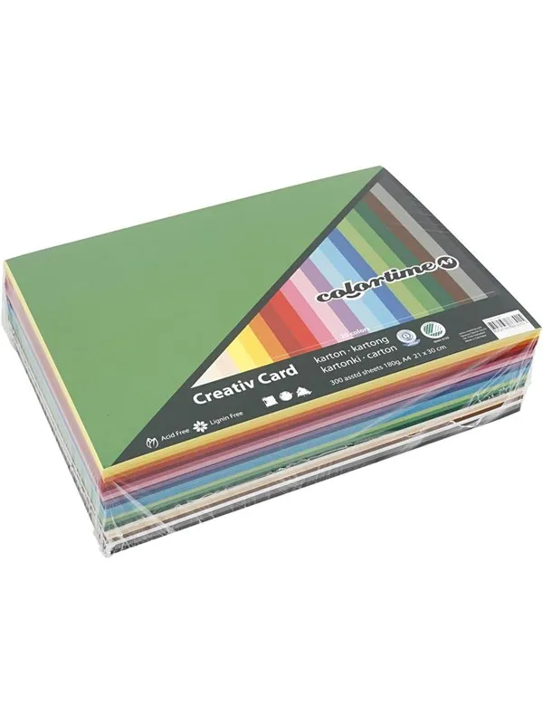 Creativ Company - Colored Cardboard Color A4 180gr 300 Sheets