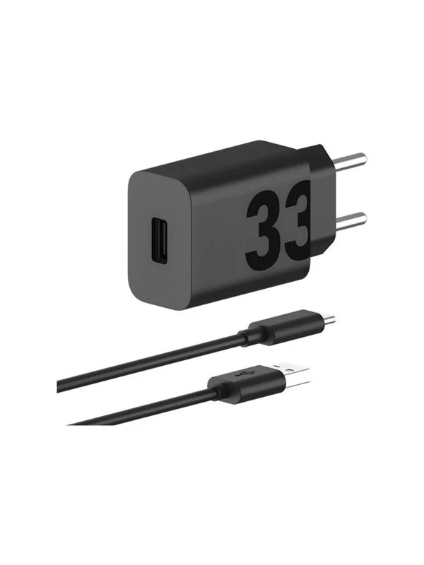 Motorola TurboPower 33W Power Adapter - Black (Incl. USB-A -> USB-C cable)