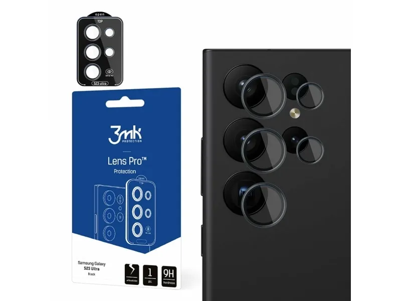 3mk Lens Protection Pro Camera Cover for Samsung Galaxy S23 Ultra - Black