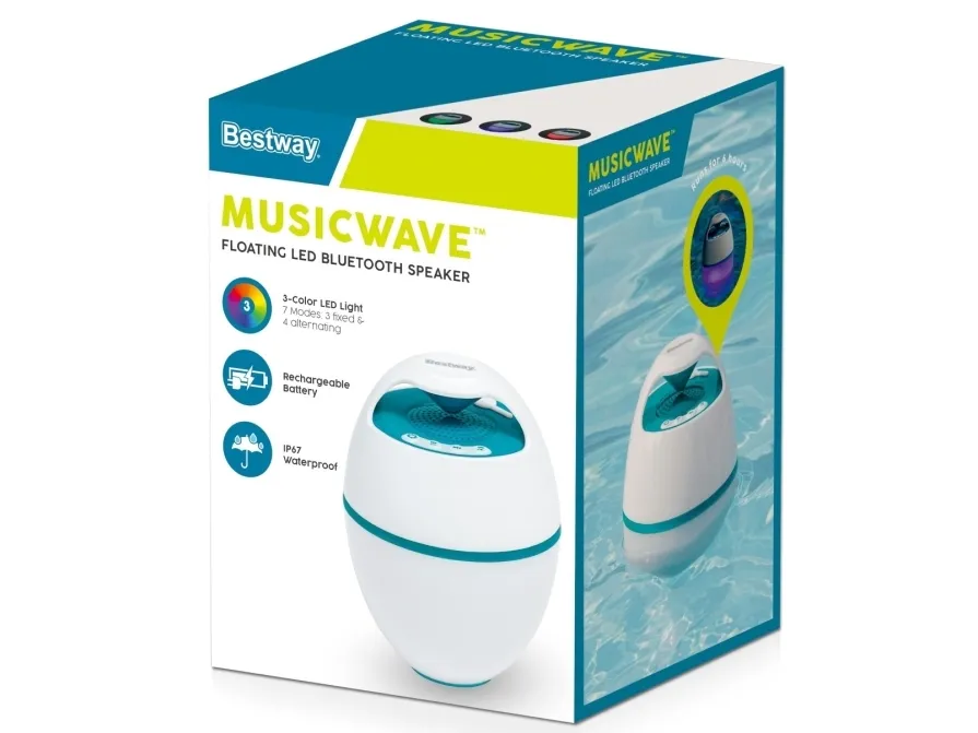 Bestway MusicWave Flytende LED Bluetooth-høyttaler