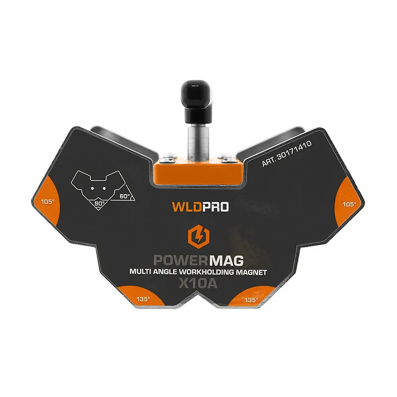 WLDPRO POWERMAG X10A Multivinkel Svejsemagnet med on/off-funksjon (245N/25kg)