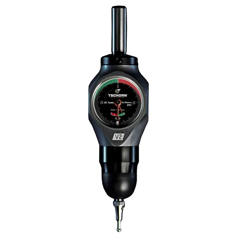 TSCHORN 3D-taster SLIMplus IP67 med Ø10 mm skaft (Analog, SORT urskive)