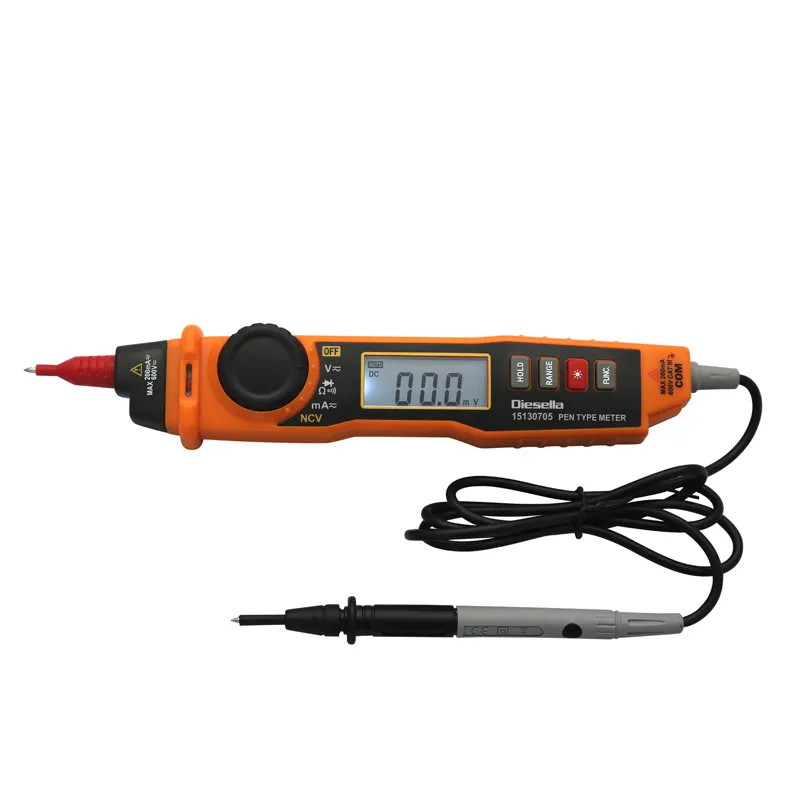 Pennmultimeter AC/DC med innebygd lommelykt