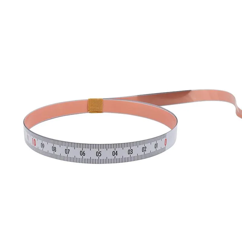 Selvklebende Pit målebånd i stål 1Mx10mm, H-V gradering HVIT