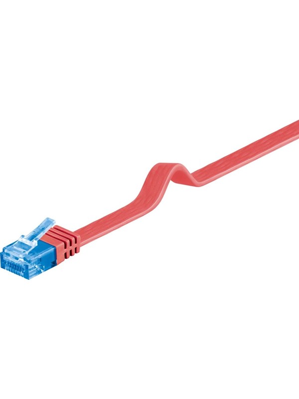 Pro LAN CAT 6A U/UTP flat - Rød - 5m