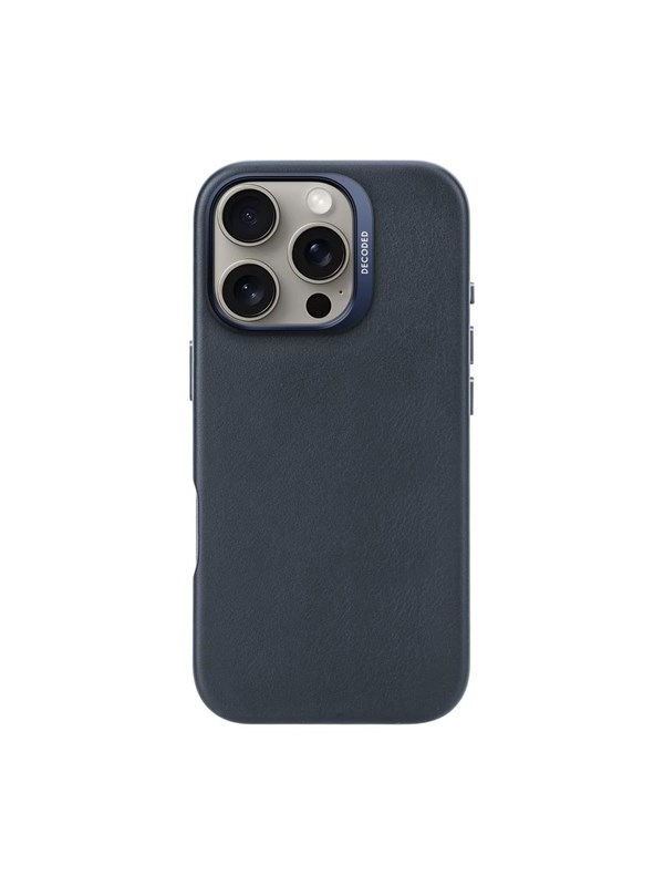 Decoded Leather Backcover for iPhone 16 Pro Navy