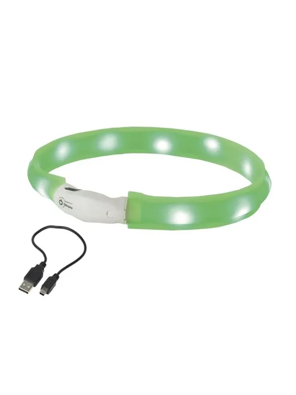 Nobby LED halsbånd wide VISIBLE M Grøn