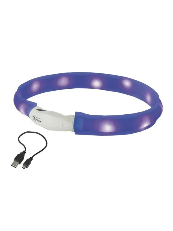 Nobby LED halsbånd wide VISIBLE L Blå
