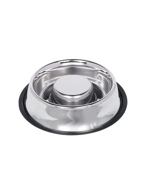 Nobby Slowfeeder skål i rustfrit stål 1.35 L / Ø 30 cm