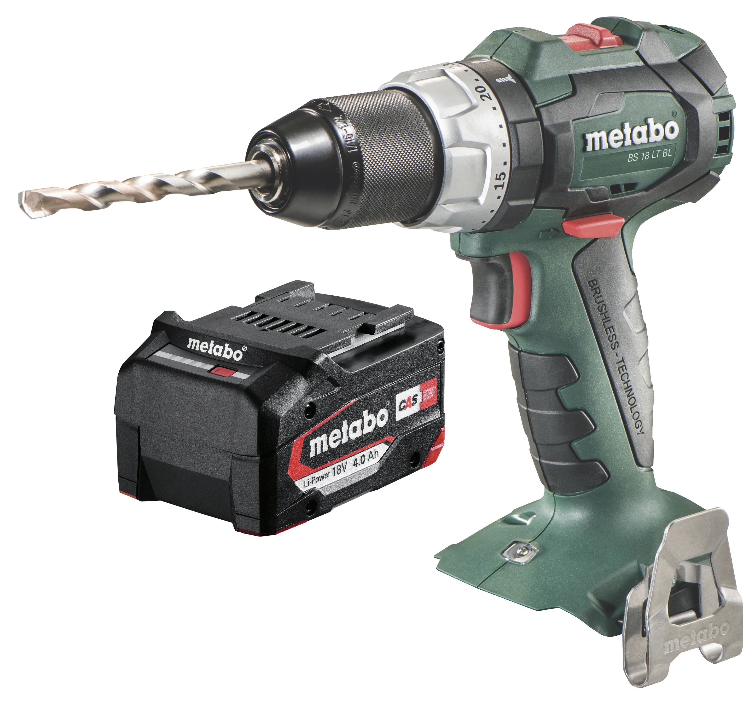 Metabo pakke: BS18 LT BL solo + batteri 18V/4,0Ah