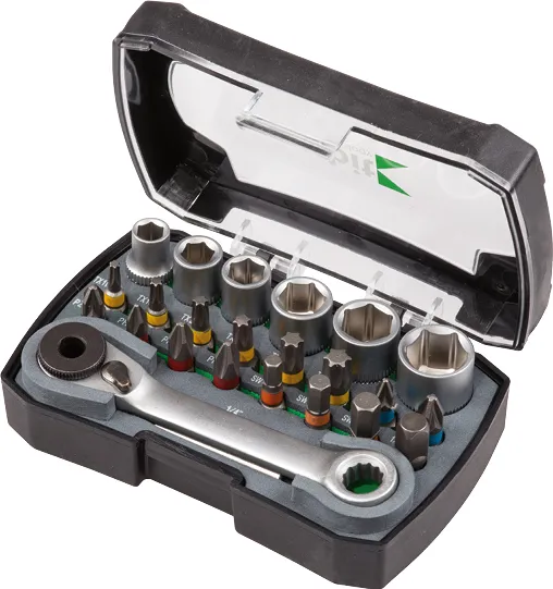 Cobit topper og bitssett 1/4" med 24 deler i plastboks