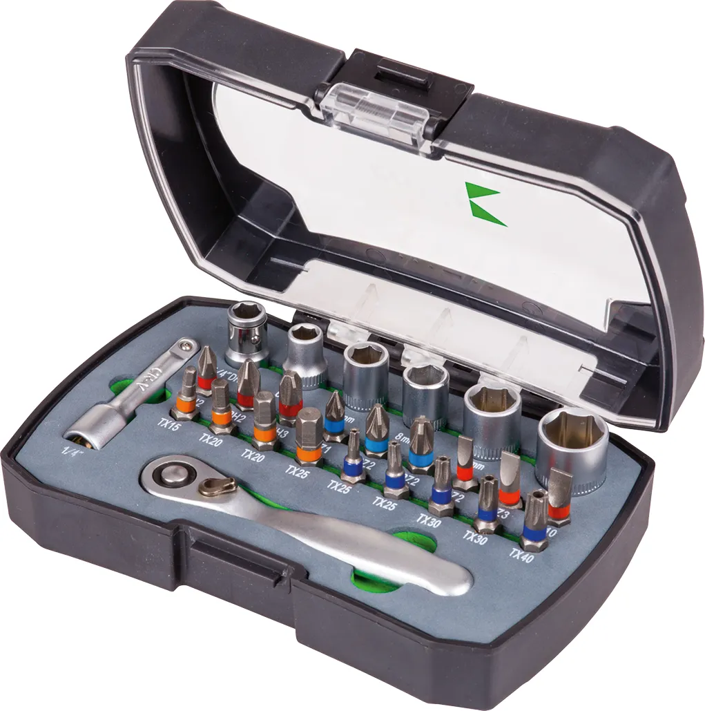 Cobit topper og bitssett 1/4" med 26 deler i plastboks