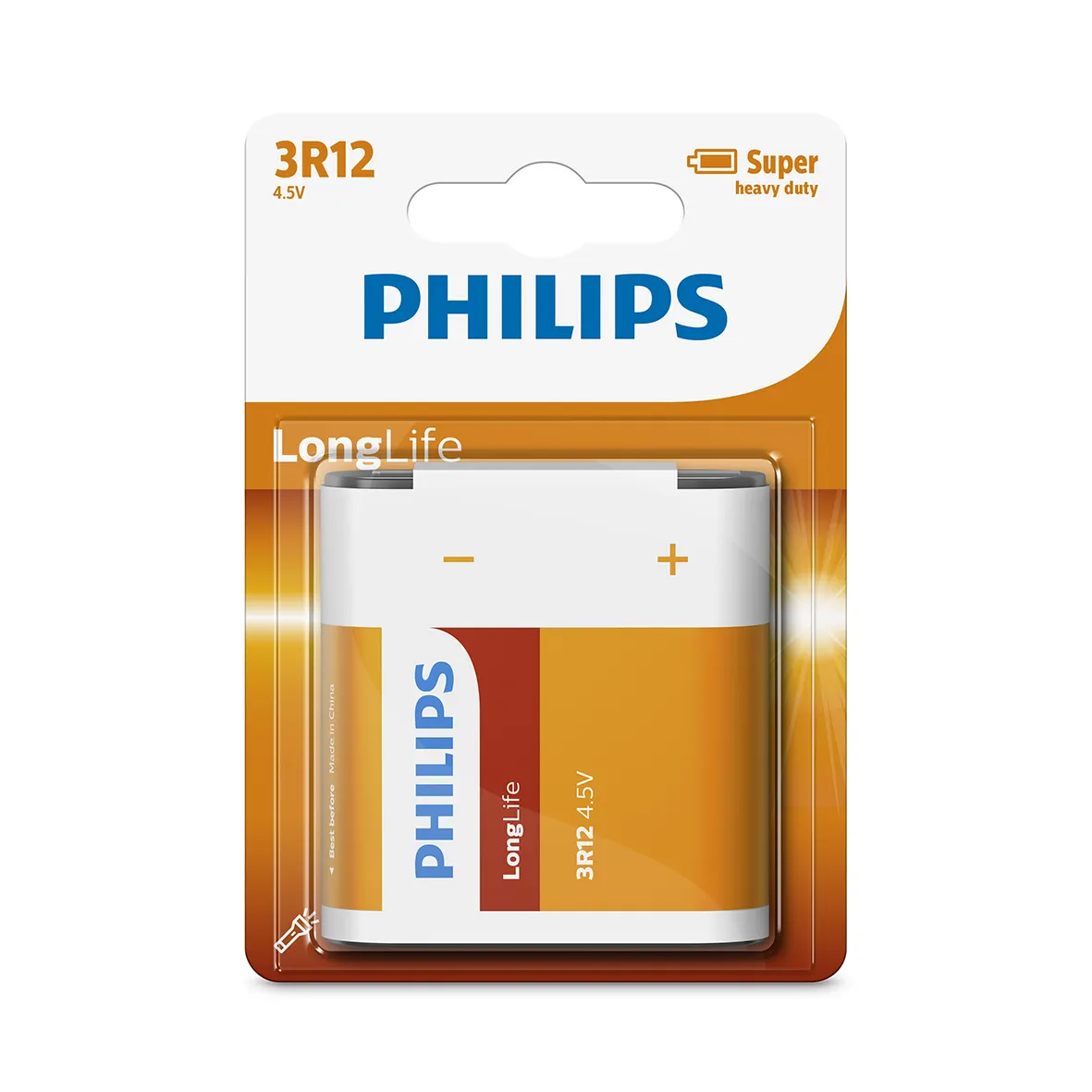 PHILIPS batteri longlife zinkklorid 4,5V 1-pak