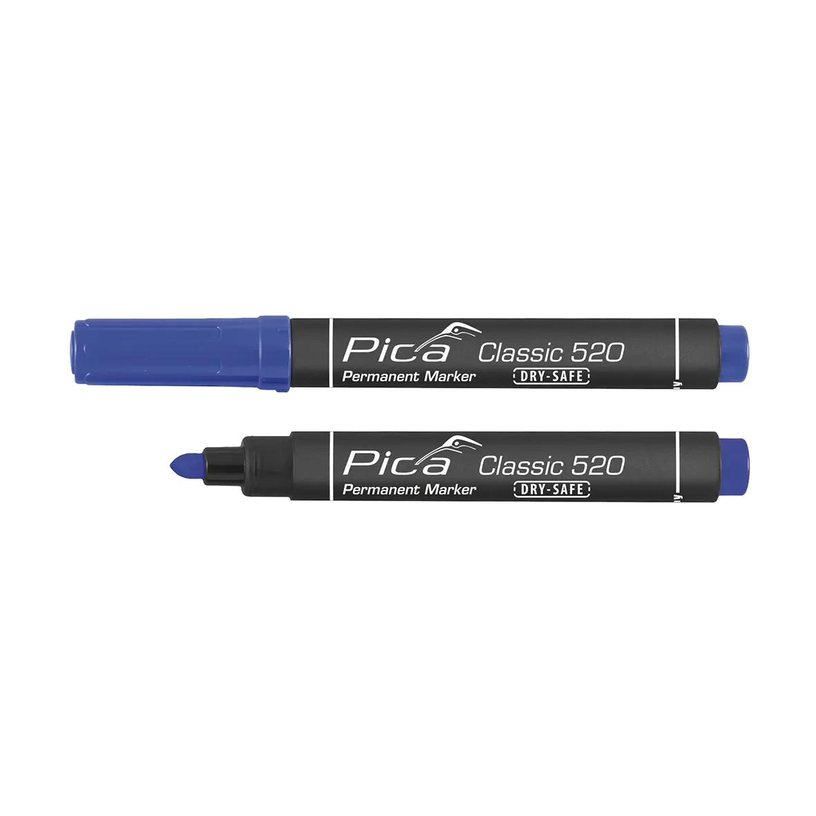 PICA Classic Permanent marker DRY-SAFE 1-4mm rund spids blå