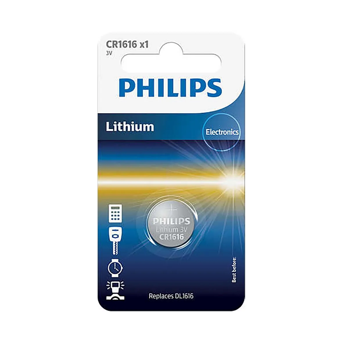 PHILIPS knapcellebatteri lithium CR1616 1-pak