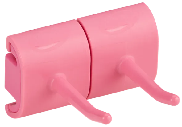 Vikan, Hygiejnisk Vægophæng, Dobbeltkrogs Modul, 82 mm, Pink