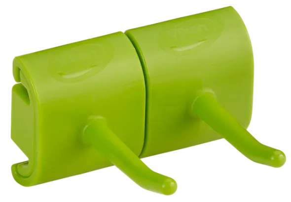 Vikan, Hygiejnisk Vægophæng, Dobbeltkrogs Modul, 82 mm, Lime