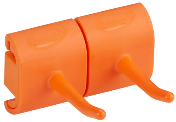 Vikan, Hygiejnisk Vægophæng, Dobbeltkrogs Modul, 82 mm, Orange